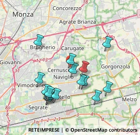Mappa Via Ippolito Nievo, 20063 Cernusco sul Naviglio MI, Italia (3.76412)