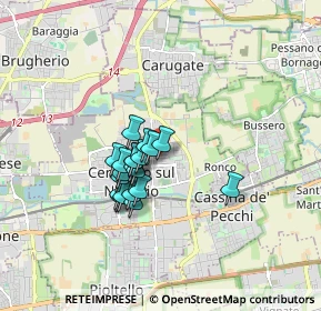 Mappa Via Ippolito Nievo, 20063 Cernusco sul Naviglio MI, Italia (1.192)