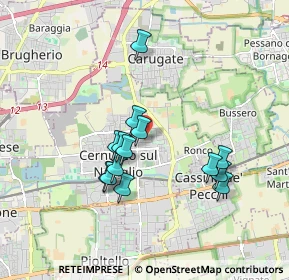 Mappa Via Ippolito Nievo, 20063 Cernusco sul Naviglio MI, Italia (1.55786)