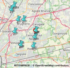 Mappa Via Briantea, 20063 Cernusco sul Naviglio MI, Italia (3.79818)