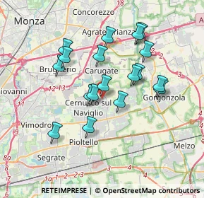 Mappa Via Matilde Serao, 20063 Cernusco sul Naviglio MI, Italia (3.18667)