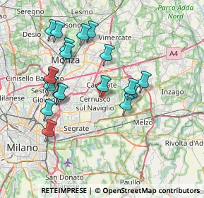 Mappa Via A. Negri, 20063 Cernusco sul Naviglio MI, Italia (7.31579)