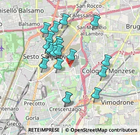 Mappa Via Campestre, 20099 Sesto San Giovanni MI, Italia (1.605)