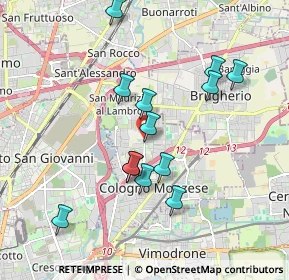 Mappa Via Carlo Levi, 20093 Cologno Monzese MI, Italia (1.74615)