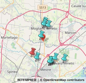 Mappa Via Martiri di Belfiore, 31021 Mogliano Veneto TV, Italia (3.4125)