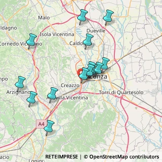 Mappa Via Ernesto Teodoro Moneta, 36100 Vicenza VI, Italia (7.47714)