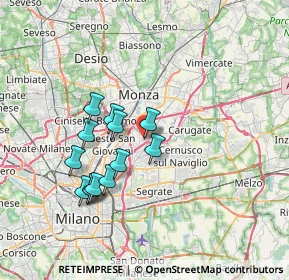 Mappa Via Domenico Cimarosa, 20093 Cologno Monzese MI, Italia (6.36923)