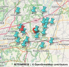 Mappa Via Nino Bixio, 20065 Inzago MI, Italia (6.4605)