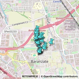 Mappa Via Fratelli Rosselli, 20021 Baranzate MI, Italia (0.225)