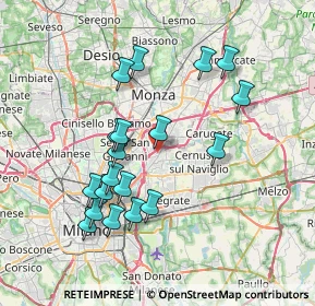 Mappa 20093 Cologno Monzese MI, Italia (7.16684)