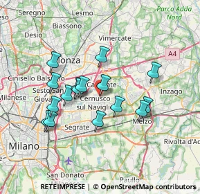 Mappa Via Pablo Neruda, 20063 Cernusco sul Naviglio MI, Italia (6.12813)