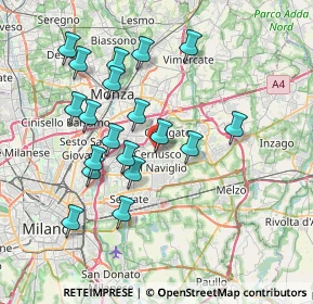 Mappa Via Adua, 20063 Cernusco sul Naviglio MI, Italia (7.12842)