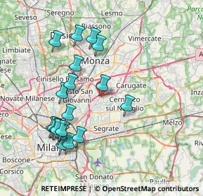 Mappa Via A. Arosio, 20093 Cologno Monzese MI, Italia (7.93947)