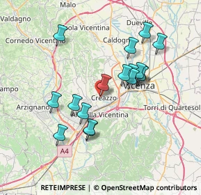 Mappa Via Brigata Orobica, 36051 Creazzo VI, Italia (6.58176)