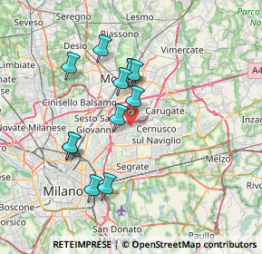 Mappa Via Filippo Corridoni, 20093 Cologno Monzese MI, Italia (6.34083)