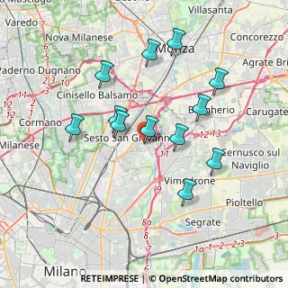 Mappa Via Rutilio e Validio Mantovani, 20099 Sesto San Giovanni MI, Italia (3.4475)