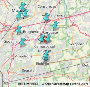 Mappa Via Cadore, 20063 Cernusco sul Naviglio MI, Italia (3.75364)