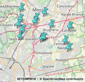 Mappa Via Fratelli Perego, 20093 Cologno Monzese MI, Italia (3.87286)