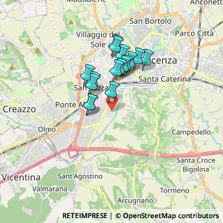 Mappa Via Gino Meldolesi, 36100 Vicenza VI, Italia (1.3775)