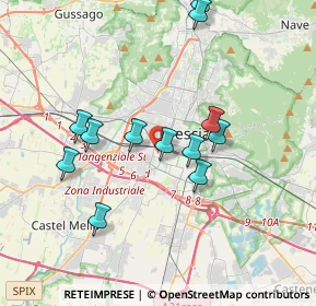 Mappa Via Lombardia, 25125 Brescia BS, Italia (3.49917)