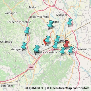Mappa Viale degli Alpini, 36051 Creazzo VI, Italia (6.45357)
