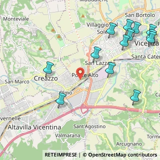 Mappa Via Ponte Storto, 36100 Creazzo VI, Italia (2.89385)