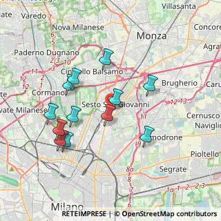 Mappa Via Domenico Fiorani, 20099 Sesto San Giovanni MI, Italia (3.49417)