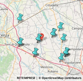 Mappa Via Malspinoso, 36043 Camisano Vicentino VI, Italia (7.43333)