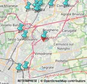 Mappa Via Arosio, 20093 Cologno Monzese MI, Italia (5.38333)