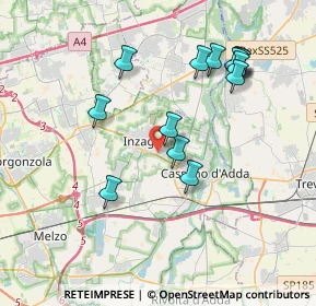 Mappa Via Pastore, 20056 Inzago MI, Italia (3.78929)