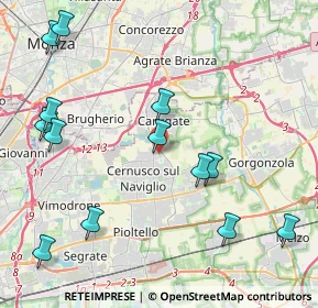 Mappa Via Padre D. M. Turoldo, 20063 Cernusco sul Naviglio MI, Italia (5.00538)