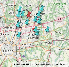 Mappa Via Padre D. M. Turoldo, 20063 Cernusco sul Naviglio MI, Italia (6.48929)