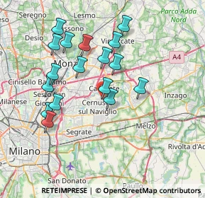 Mappa Via Padre Via David Maria Turoldo, 20063 Cernusco sul Naviglio MI, Italia (7.01353)