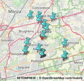 Mappa Via Besozzi corner of, 20063 Cernusco sul Naviglio MI, Italia (3.41333)