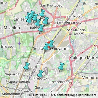 Mappa Via Fante D'Italia, 20099 Sesto San Giovanni MI, Italia (2.16571)