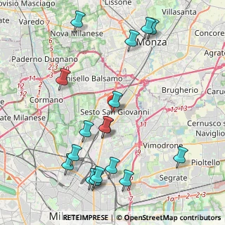 Mappa Via Fante D'Italia, 20099 Sesto San Giovanni MI, Italia (4.87941)