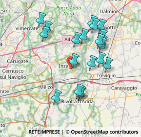 Mappa Via Pastore, 20065 Inzago MI, Italia (7.3075)