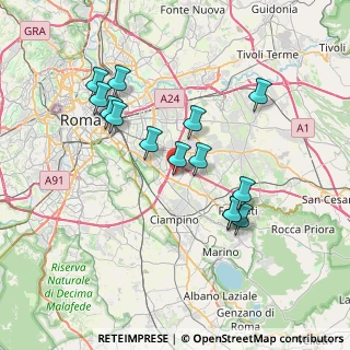 Mappa Via Eugenio Florian, 00173 Roma RM, Italia (7.21929)