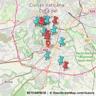 Mappa Autostrada Roma - Aeroporto di Fiumicino, 00146 Roma RM, Italia (3.33133)
