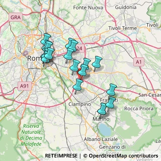 Mappa Via Arrigo Cavaglieri, 00173 Roma RM, Italia (6.91474)