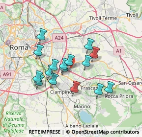 Mappa Via Michele Pantanella, 00133 Roma RM, Italia (6.22313)