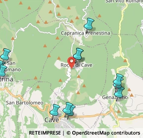 Mappa 00030 Rocca di Cave RM, Italia (2.77333)