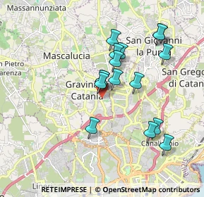 Mappa Via Giacomo Leopardi, 95030 Gravina di Catania CT, Italia (1.83938)