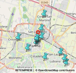 Mappa Via Catania, 43122 Parma PR, Italia (1.77143)