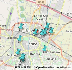 Mappa Via Giacomo Chiesi, 43122 Parma PR, Italia (1.98167)