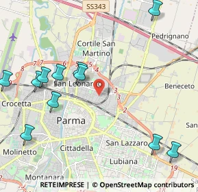 Mappa Via Ferrara, 43122 Parma PR, Italia (2.61545)