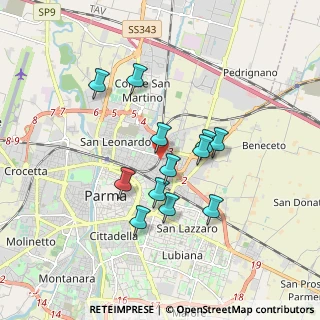Mappa Via Cocconi Via Venezia, 43122 Parma PR, Italia (1.47917)