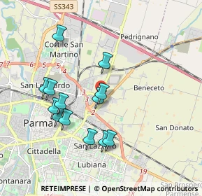 Mappa Via Mario Fantelli, 43122 Parma PR, Italia (1.77538)