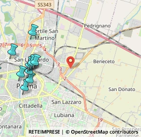 Mappa Via Mario Fantelli, 43122 Parma PR, Italia (2.77273)