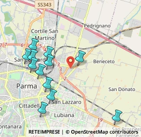 Mappa Via Mario Fantelli, 43122 Parma PR, Italia (2.15583)